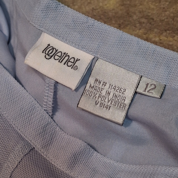 Together Blue Chiffon Ruffel Tiered Mesh High-Waisted Maxi Skirt  Women Size 12 - Picture 14 of 16